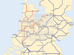 Жп стачка в Нидерландия, 13 ноември 2024. Засегнатите линии са в червено. Карта: Нидерландските железници