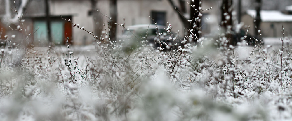Село Голям Поровец - зима - първи сняг