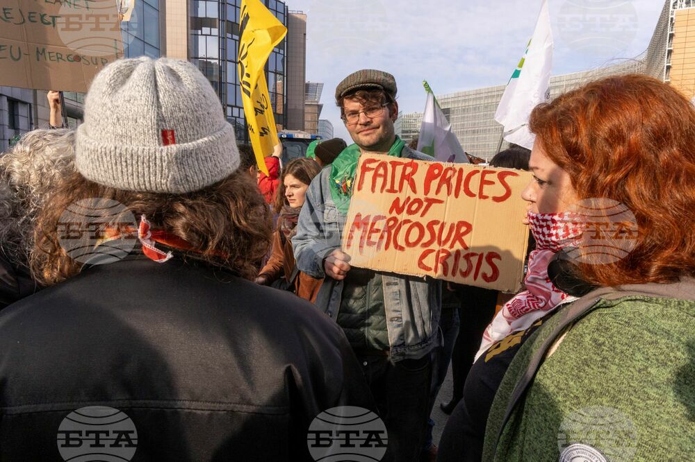 Белга: Фермери се събраха в Брюксел на протест срещу търговското споразумение между ЕС и Меркосур