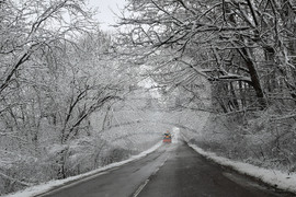 Село Лудогорци - зима - пътна обстановка