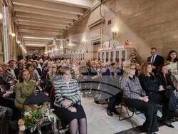 Премиерата на „Десет велики българолюбци“ бе тази вечер в Националната библиотека „Св. св. Кирил и Методий". Снимка: Гергана Николова / БТА