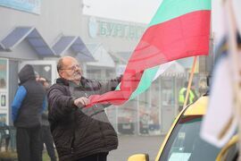 Бургас - таксиметрови шофьори - протест