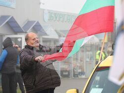 Бургас - таксиметрови шофьори - протест