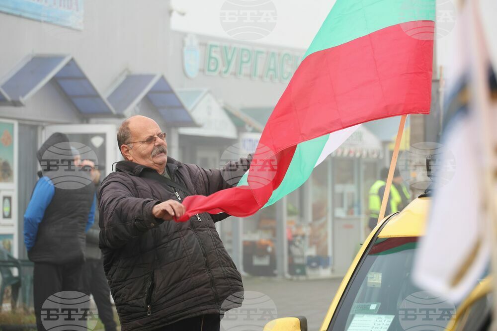 Бургас - таксиметрови шофьори - протест
