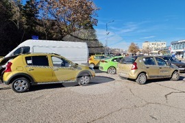 Разград - таксиметрови шофьори - протест