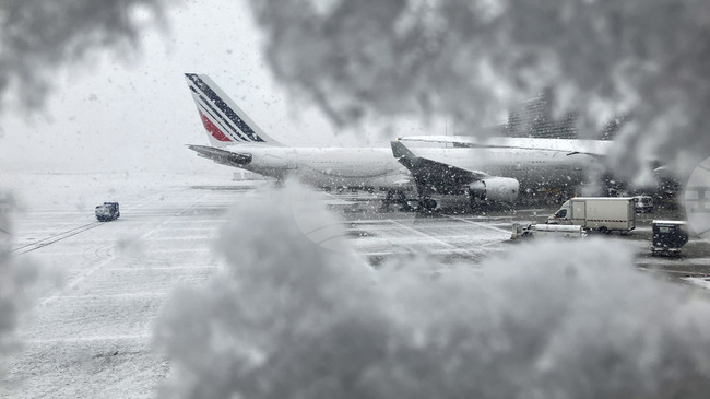 Френските власти поискаха авиокомпаниите да отменят 15 на сто от полетите на основните парижки летища след снеговалежите