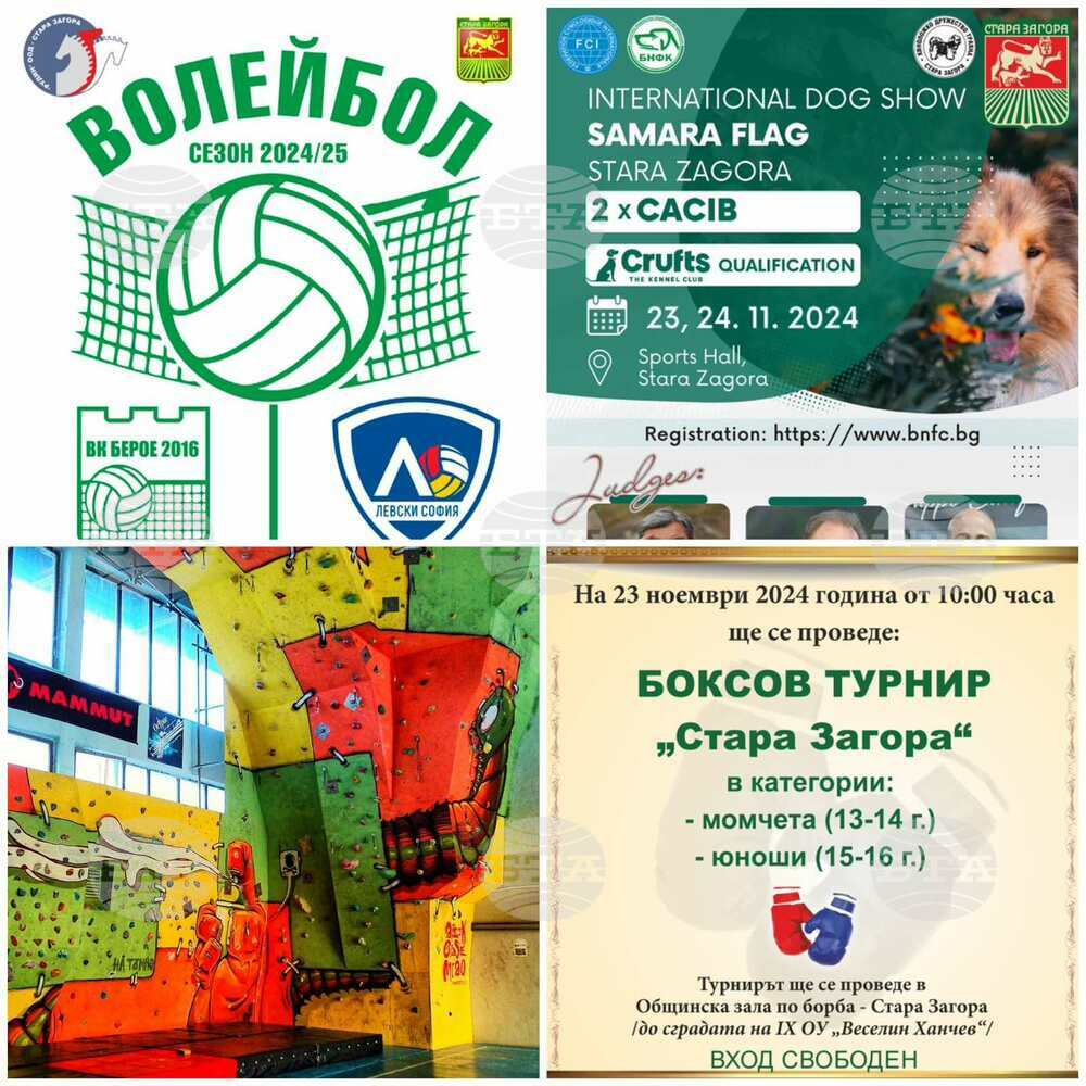 Спортната програма в Стара Загора през следващите два дни - състезание по спортно катерене, турнир по бокс, волейболни двубои