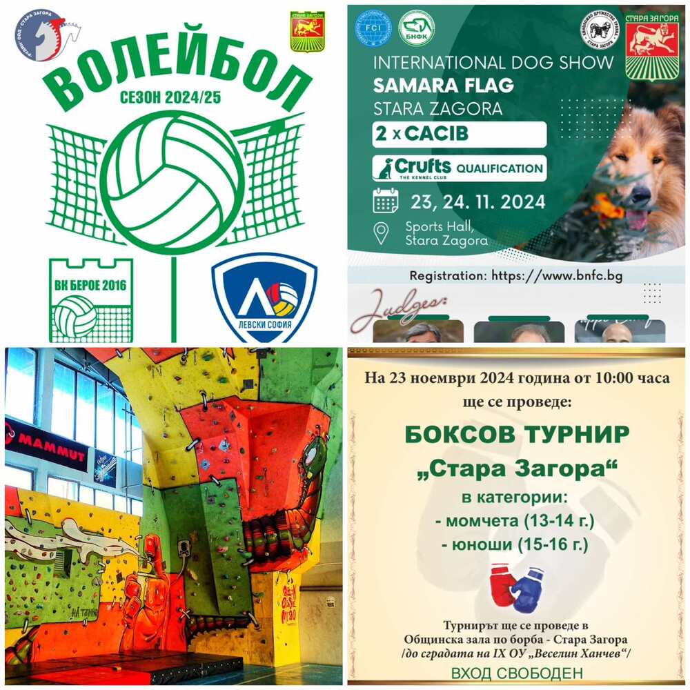 Спортната програма в Стара Загора през следващите два дни - състезание по спортно катерене, турнир по бокс, волейболни двубои