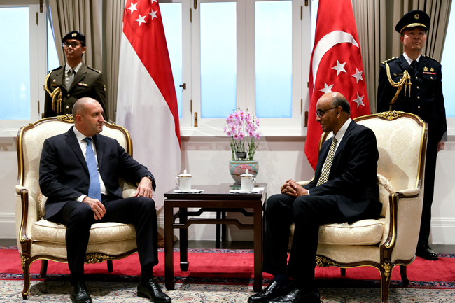 Държавният глава Румен Радев пристигна в резиденцията на президента на Сингапур Тарман Шанмугаратнам