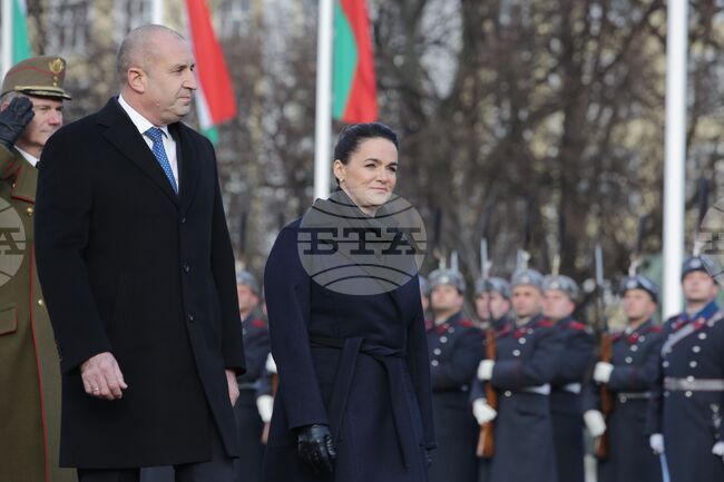 Румен Радев - Каталин Новак - официално посрещане