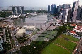 Сингапур - изглед отвисоко