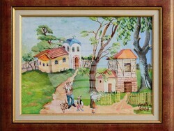 Димитър Вецин подрежда „Малък свят“ в галерия „Париж“. Снимка: галерия „Париж“