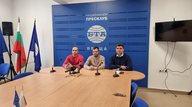 Пресконференция на народния представител Андрей Вълчев и на част от ръководството на БСП в област Враца