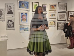 Откриване на Четвъртото национално „Биенале на илюстрацията“. На снимката: Милена Радева. Снимка: Ваня Сухарова/БТА