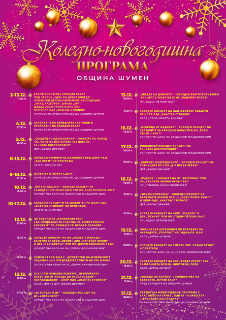 Община Шумен: Коледните светлини грейват на 4-ти декември