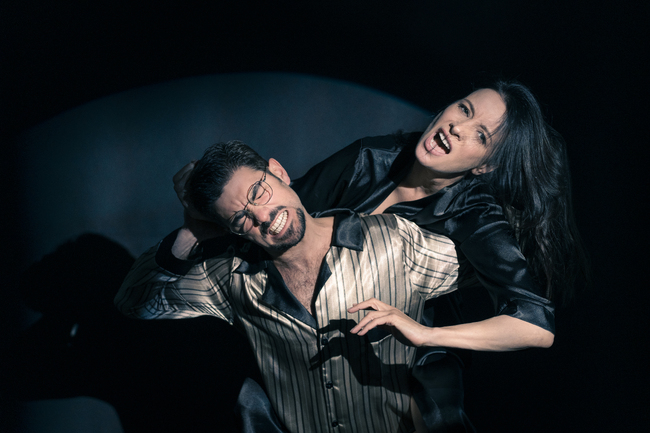 В постановката „Слънчева линия“ Яна Маринова и Петър Петров-Перо са съпрузи, участващи в метафоричен боксов мач