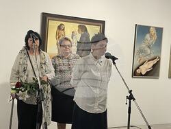 Откриване на изложбата „Енциклопедия на необозримото“ на Текла Алексиева в СГХГ. На снимката: Даниела Радева. Снимка: Ваня Сухарова/БТА