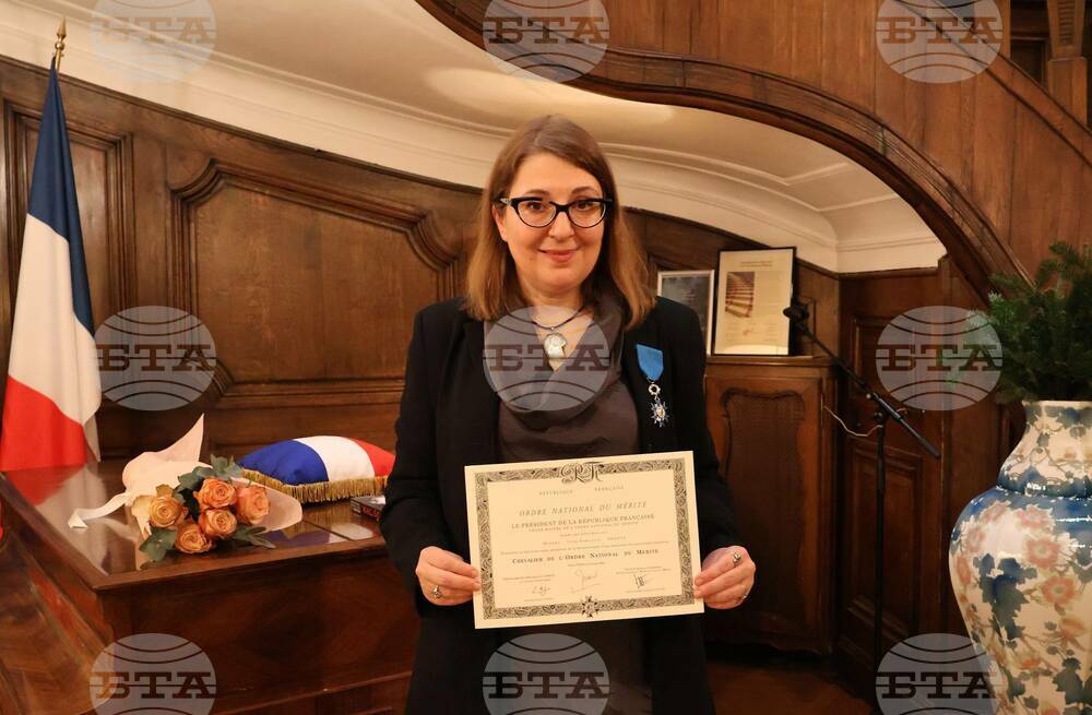Вицепрезидентът на Асоциацията на европейските журналисти Ирина Недева бе удостоена с Националния орден за заслуги на Франция