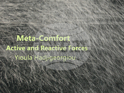 Плакатът на изложбата на кипърската художничка Йоула Хаджигеоргиу „Активни и реактивни сили“ . Снимка: Галерия „Аросита“