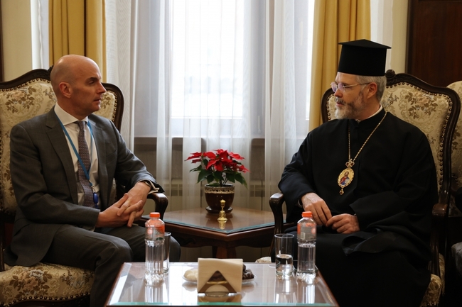 Посланикът на Великобритания у нас Натаниъл Копси бе приет на среща в Синодалната палата