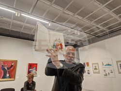 Представяне на каталога към изложбата „100 години Любен Зидаров. Една ретроспекция“. На снимката: Филип Зидаров. Снимка: Ваня Сухарова/БТА