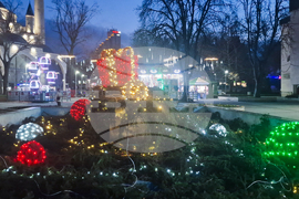 Разград - коледна елха - светлини