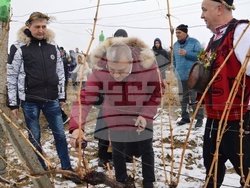 Снимка: Община Благоевград - Кметът на община Благоевград Илко Стоянов и кметът на Дъбрава Методи Стоянов короноваха Николай Стойнев за Цар на виното за 2023 г.