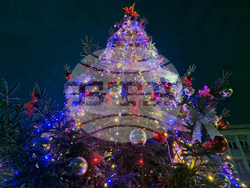 Търговище - коледна елха - светлини
