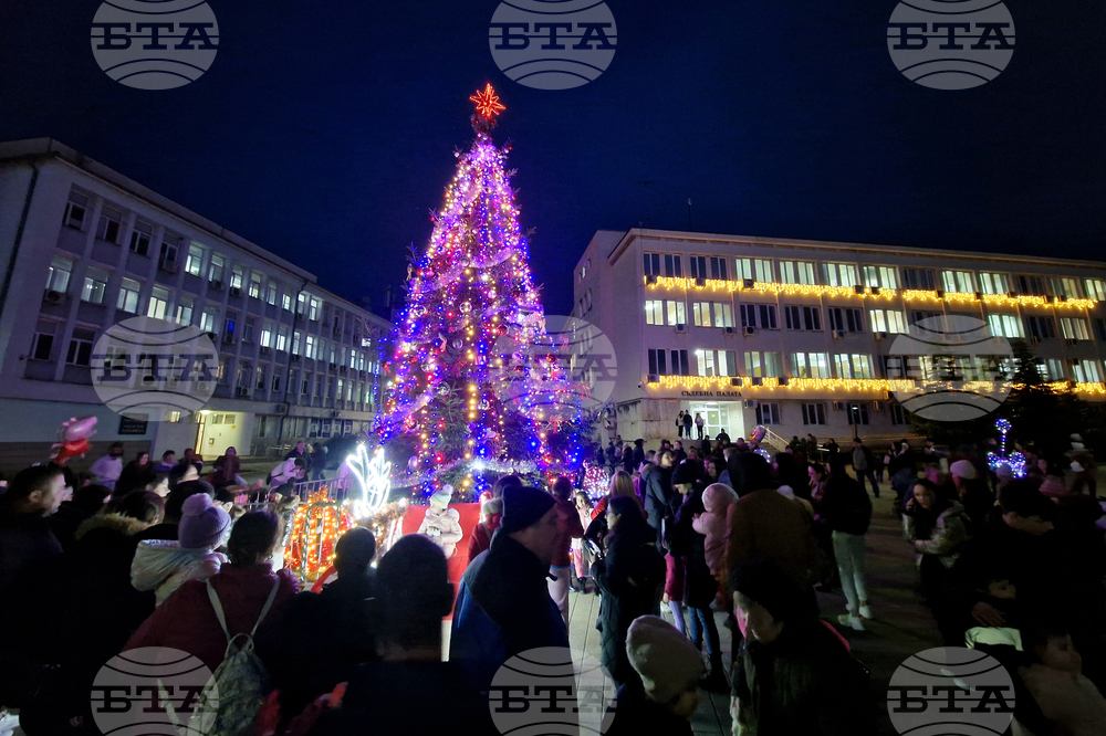 Търговище - коледна елха - светлини