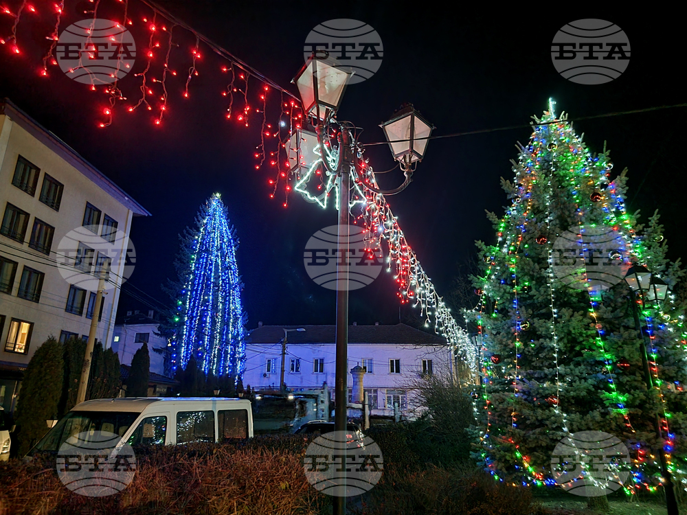 Трън - коледна елха - запалване на светлините