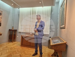 Откриване на изложбата „Чака ме светът“ в къща музей „Никола Вапцаров“ в София. На снимката: Атанас Капралов. Снимка: Ваня Сухарова/БТА