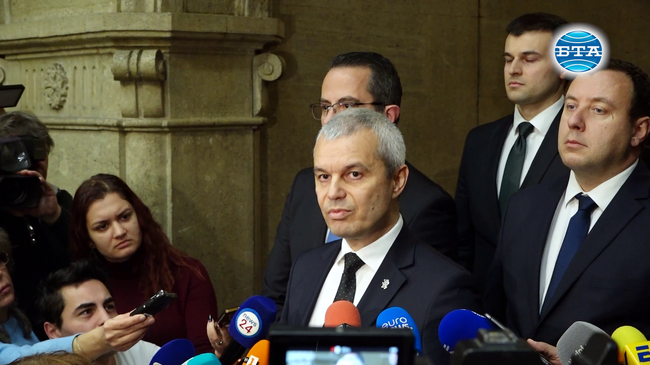 Ще предложим кабинет на малцинството и ще разговаряме с всички, които биха подкрепили програмата ни, каза Костадин Костадинов