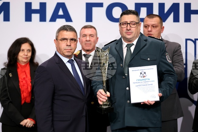 Младши инспектор Мартин Нанчев взе отличието "Полицай на годината"