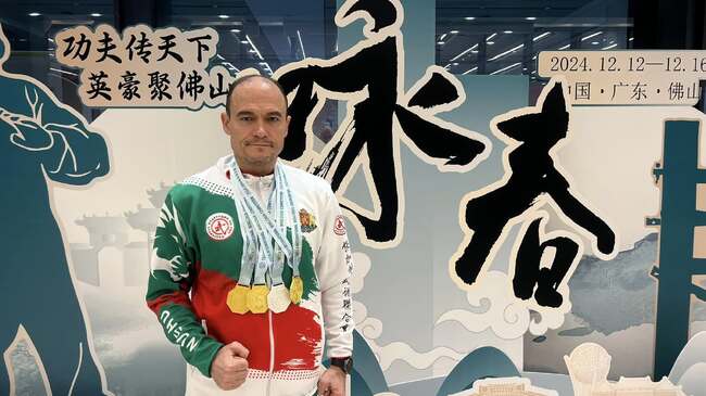 Треньорът на Спортен клуб УШУ в Монтана Асен Асенов спечели пет медала на шампионат по Винг Чун в Китай