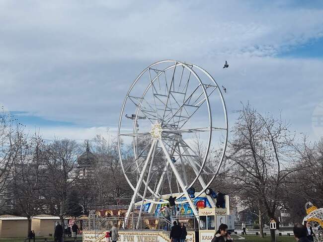 Започна монтирането на виенското колело и въртележката на площад „Възраждане“ в Плевен