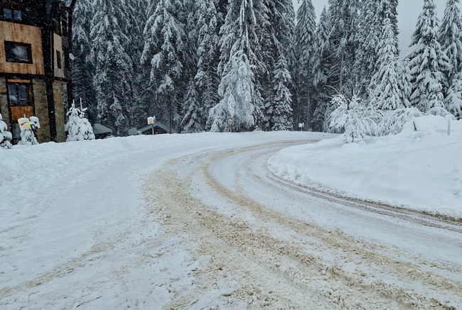 Тир и туристически автобус с летни гуми предизвикаха задръствания по пътищата през "Пампорово" и Рожен 