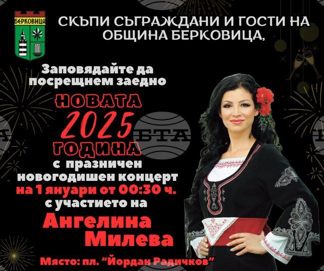 С концерт, баница и вино в Берковица ще посрещнат Нова година на открито