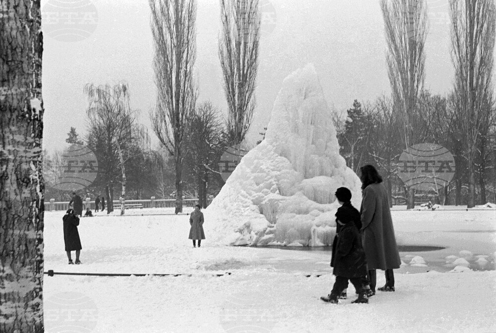 Зимен ден в Борисовата градина през 1954 година