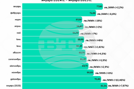 Цени на природния газ на регулирания пазар в България януари 2024 г. - януари 2025 г.
