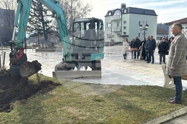 Гурково - централен площад - първа копка