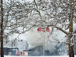 Пожар -  павилион в близост до х-л "Хилтън"