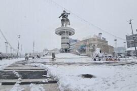 Северна Македония - Скопие - обилен снеговалеж