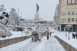 Северна Македония - Скопие - обилен снеговалеж