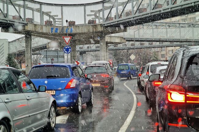 Бургас - зима - пътна обстановка