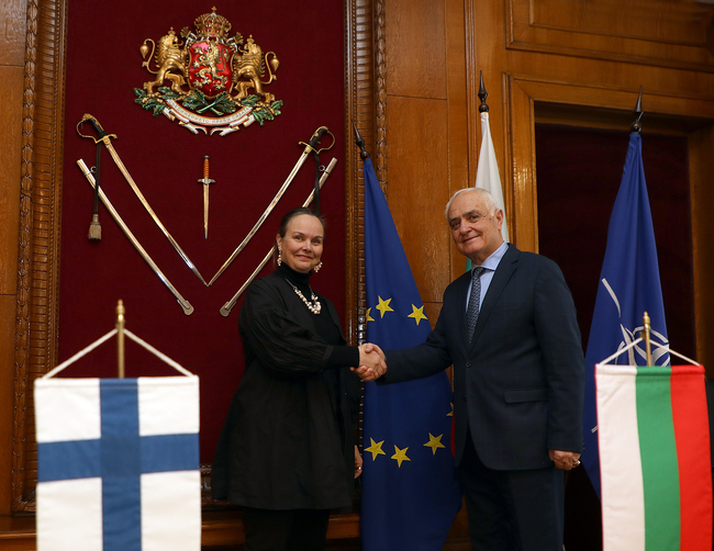 Bulgaria's Defence Minister Confers with Finland's Ambassador