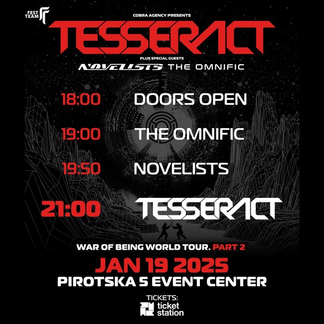 Австралийското трио The Omnific е втората подгряваща група на концерта на TesseracT в София