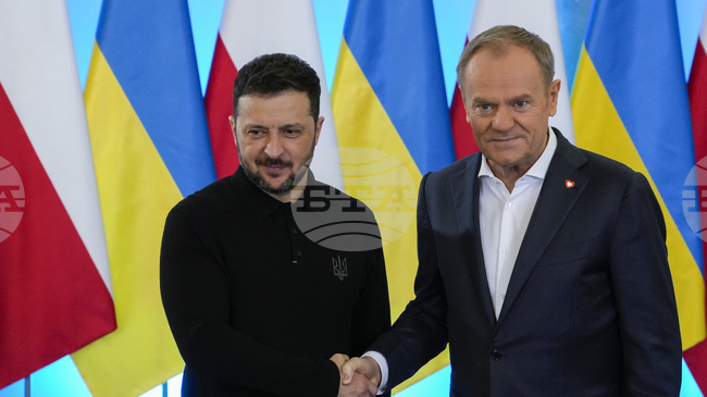 Украинският президент Володимир Зеленски обсъди с полския премиер Доналд Туск укрепването на украинската бойна авиация