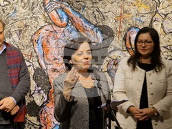 Откриване на изложбата  „Вибрации - Флуидното движение на човешкото тяло“ в галерия „Мисията“. Снимка: Ваня Сухарова/БТА