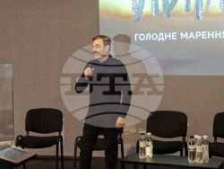 По време на прожекцията на документалния филм „Йона. „Гладно безумие“ и публичния разговор за масовия изкуствен глад от 1946-1947 г. в украинската Бесарабия. Снимки: сайтът на Музея на гладомора в Киев