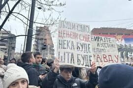 Сърбия - Белград  - обща стачка - протест